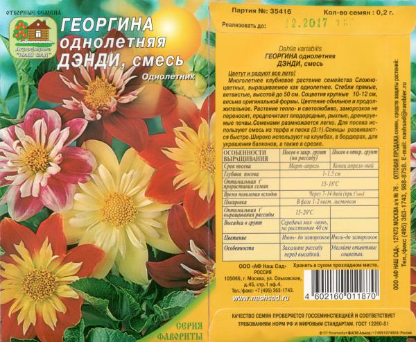 Георгина Денди 0,2 Г.нашсад