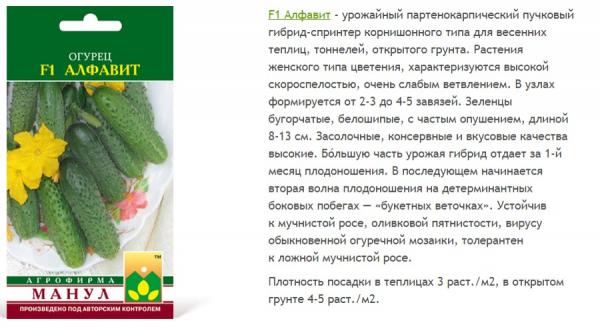 Огурец Алфавит F1 Парт.12Шт. М