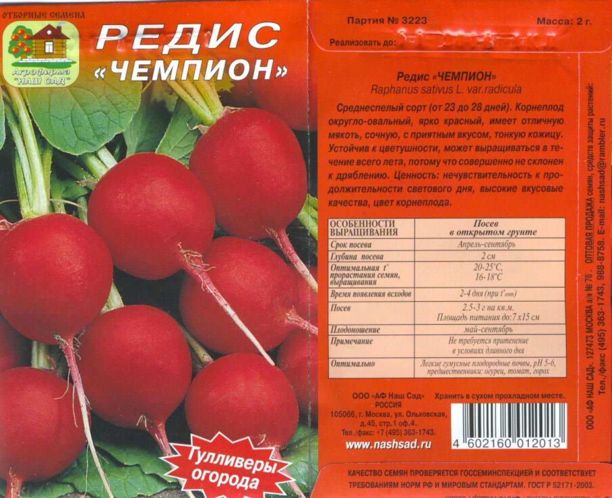 Редис сорта фото описание
